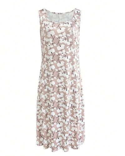 Kleid Ärmellos Blumenmuster