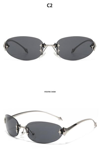 Heidi Mode | Star Rahmenlose Futuristische Sonnenbrille