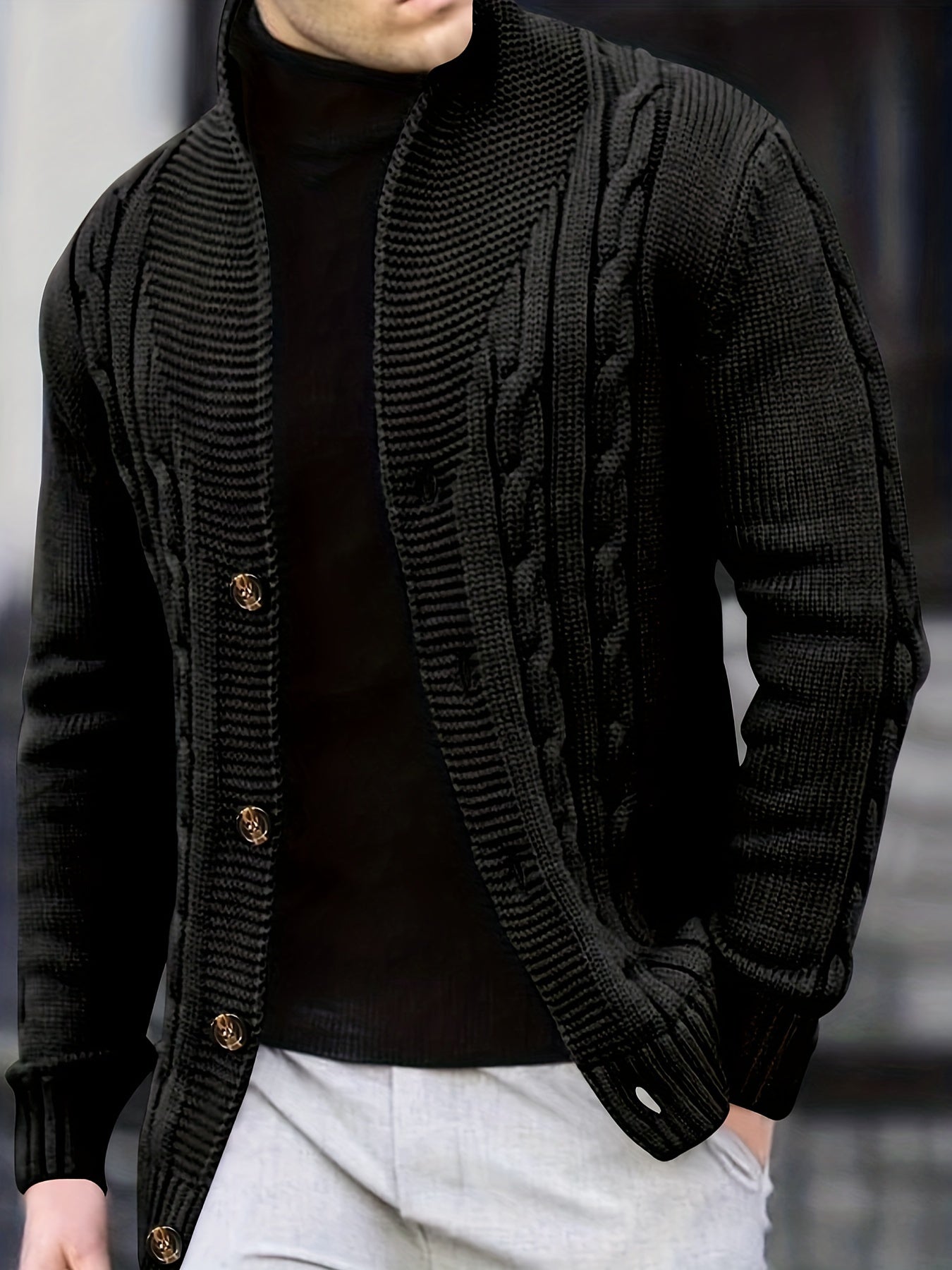 Lässiger Winter- Strickjacke für Männer