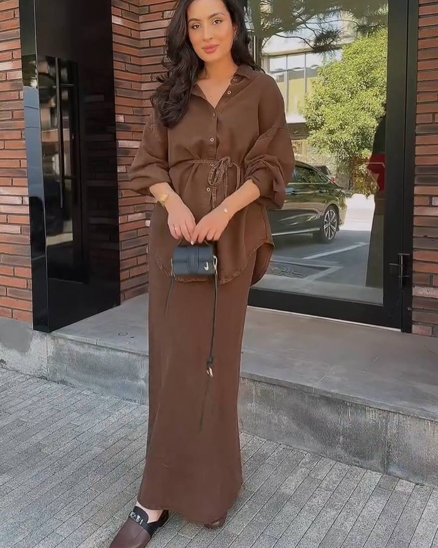 Sandra | Elegantes Zweiteiler Set mit Bluse und Rock