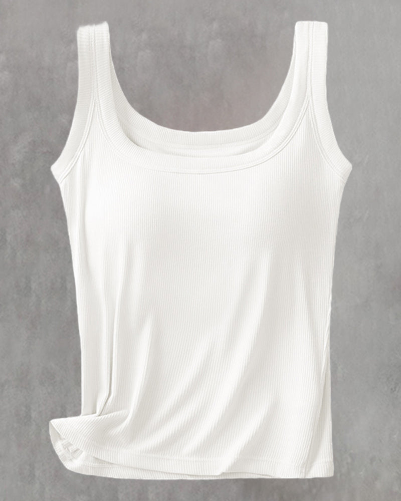 Einfarbiges Top mit integriertem BH