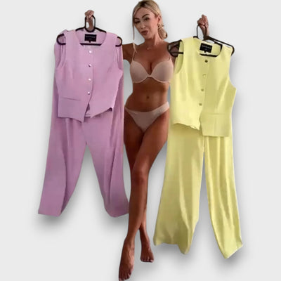 Milia – Damenanzug mit Weste und weitem Bein