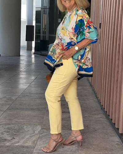 Bluse Fledermausärmel Druck