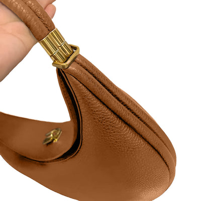 Fay | Kleine strukturierte Damenhandtasche aus echtem Leder mit Drehverschluss & Top-Handle