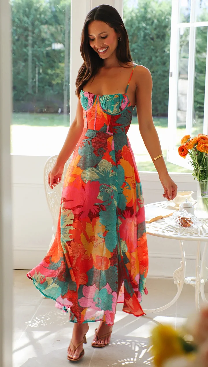 Zélie – Verführerisches Sling-Kleid mit floralem Print