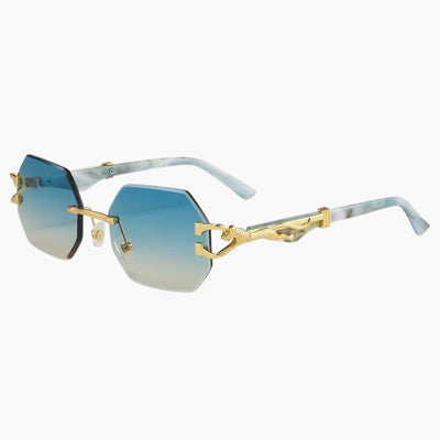 Damen Sonnenbrille mit UV400 Schutz und geometrischen Gläsern