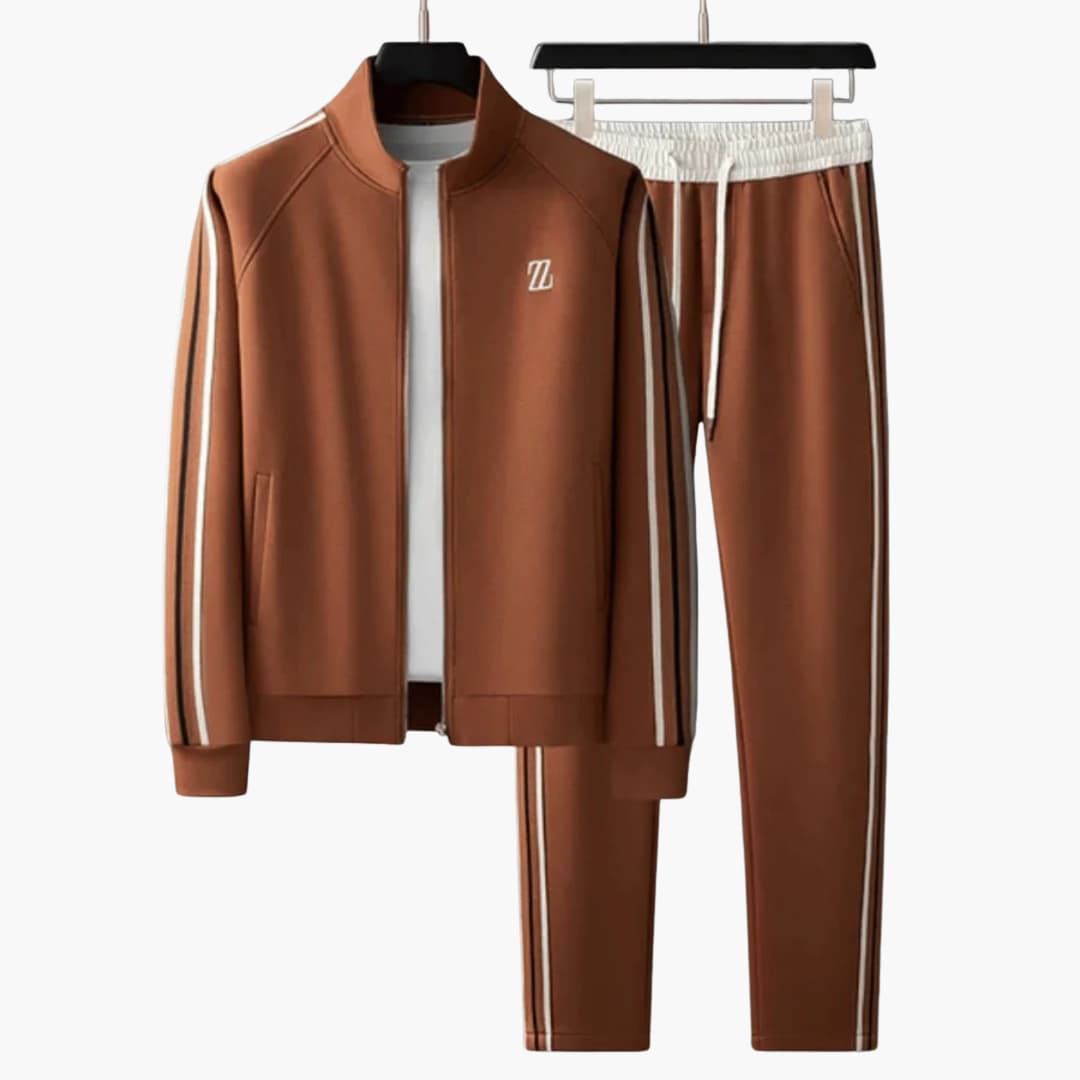 Herren Slim-Fit Trainingsanzug mit Reißverschluss und Taschen