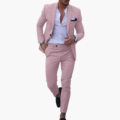 Herren Anzug Zweiteiler aus Wollmischung mit Slim Fit Schnitt