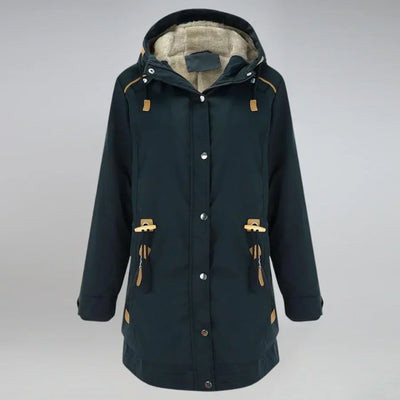 Lange Fluffige Parka-Winterjacke für Frauen