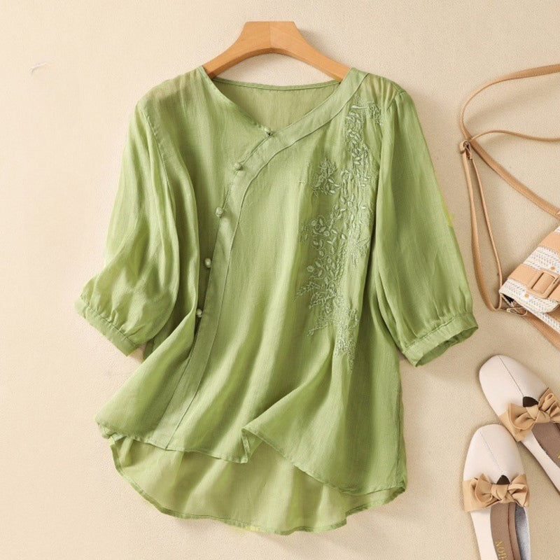 ARZU - ASYMMETRISCHE TUNIKA MIT KNÖPFEN