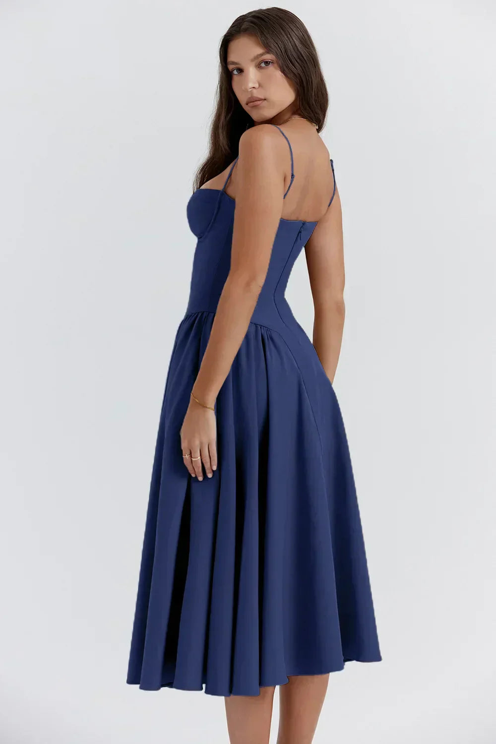 Celine - Ärmelloses Midi-Kleid mit Korsettpassform