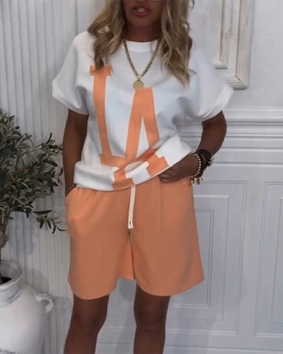 Anzug Lässiger Sport-Buchstabendruck