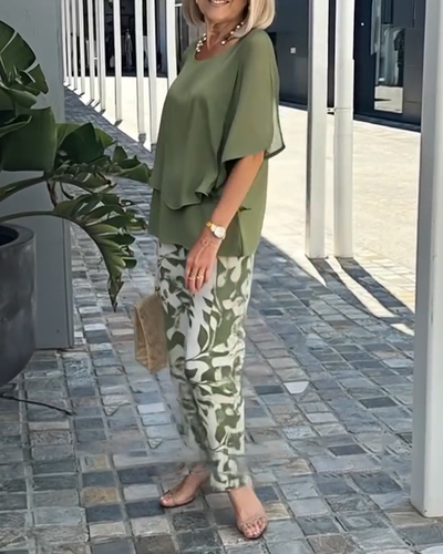 Set bedruckt lässig locker zweiteilig