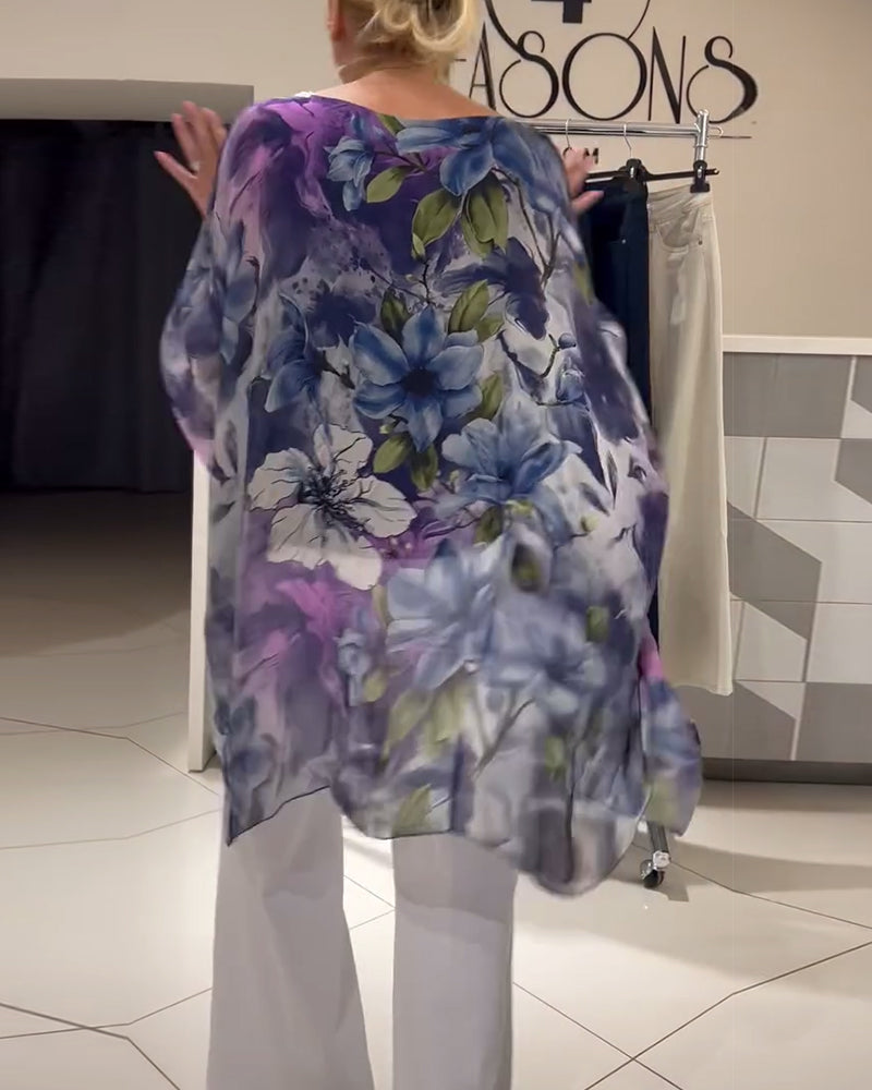 Bluse Modedesign Fledermausärmel Druck