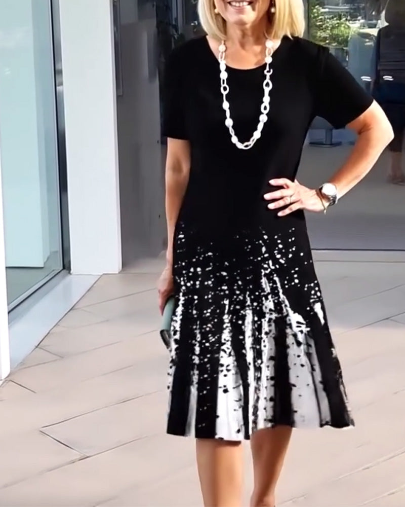 Kleid Temperamentvoll Pendler Print