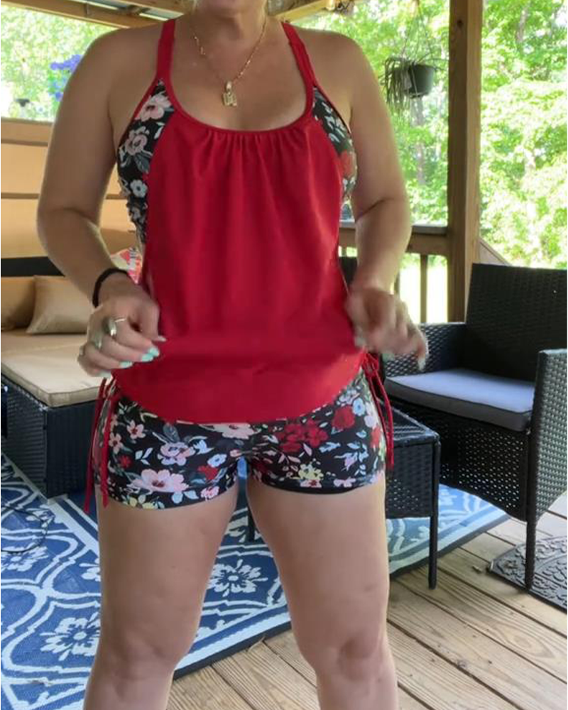 Badeanzug Bedruckt Träger Boxer