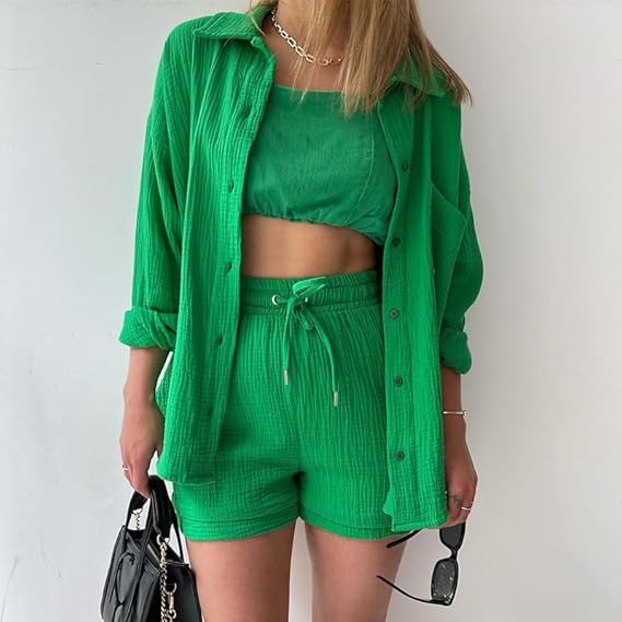 AGATHE - WEITES SHIRT UND SHORTS SET