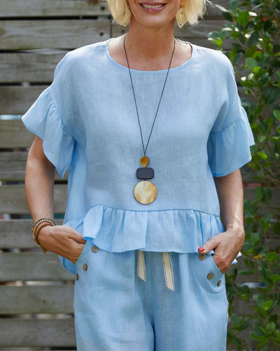 Anzug Glockenärmel Rüschen lässig