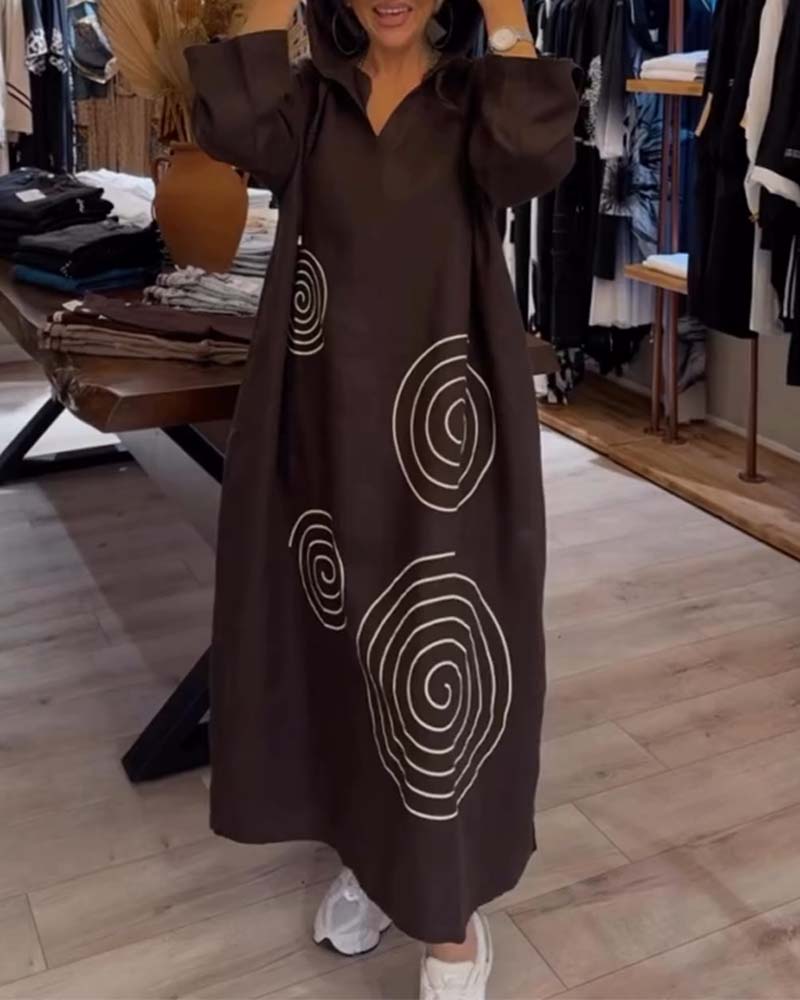 Kleid Mit Kapuze Langarm Weit