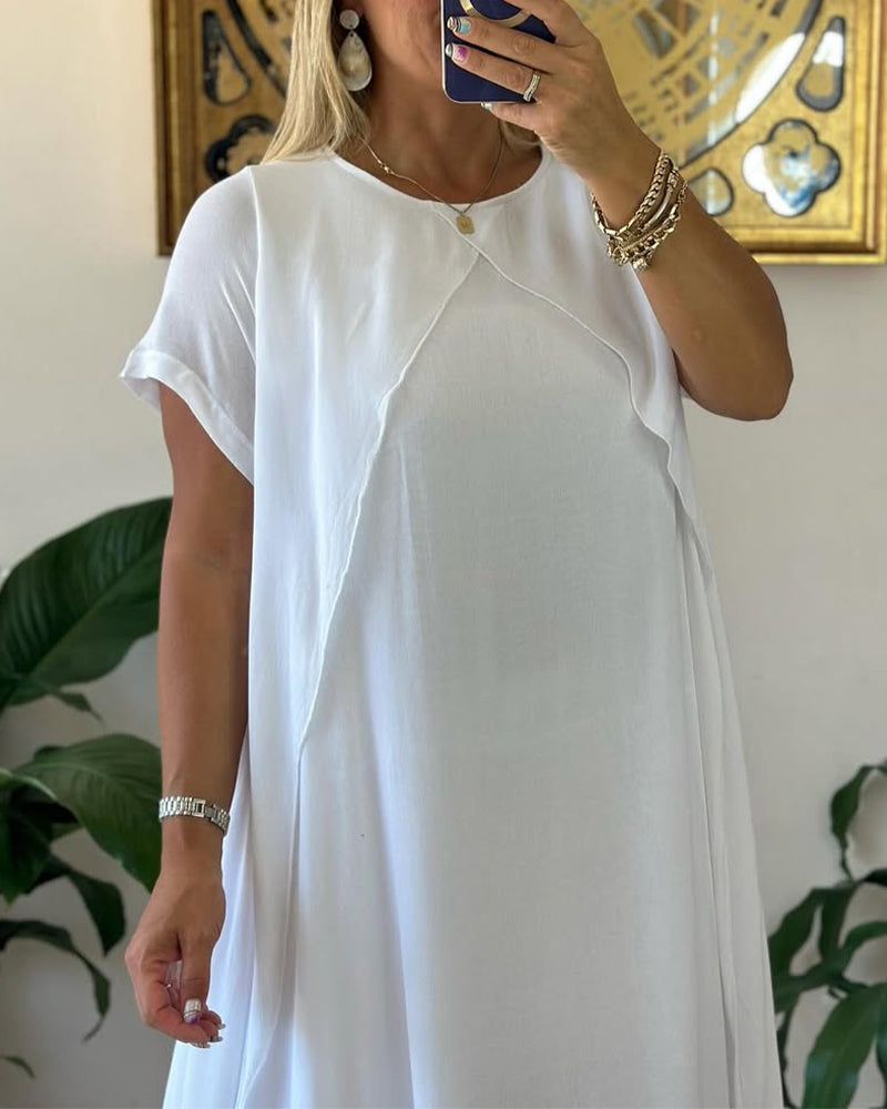 Kleid Fake zweiteilig doppellagig locker kurzärmlig