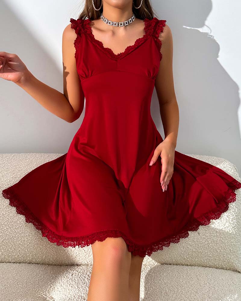 Nachthemd Rückenschlitz Spitze