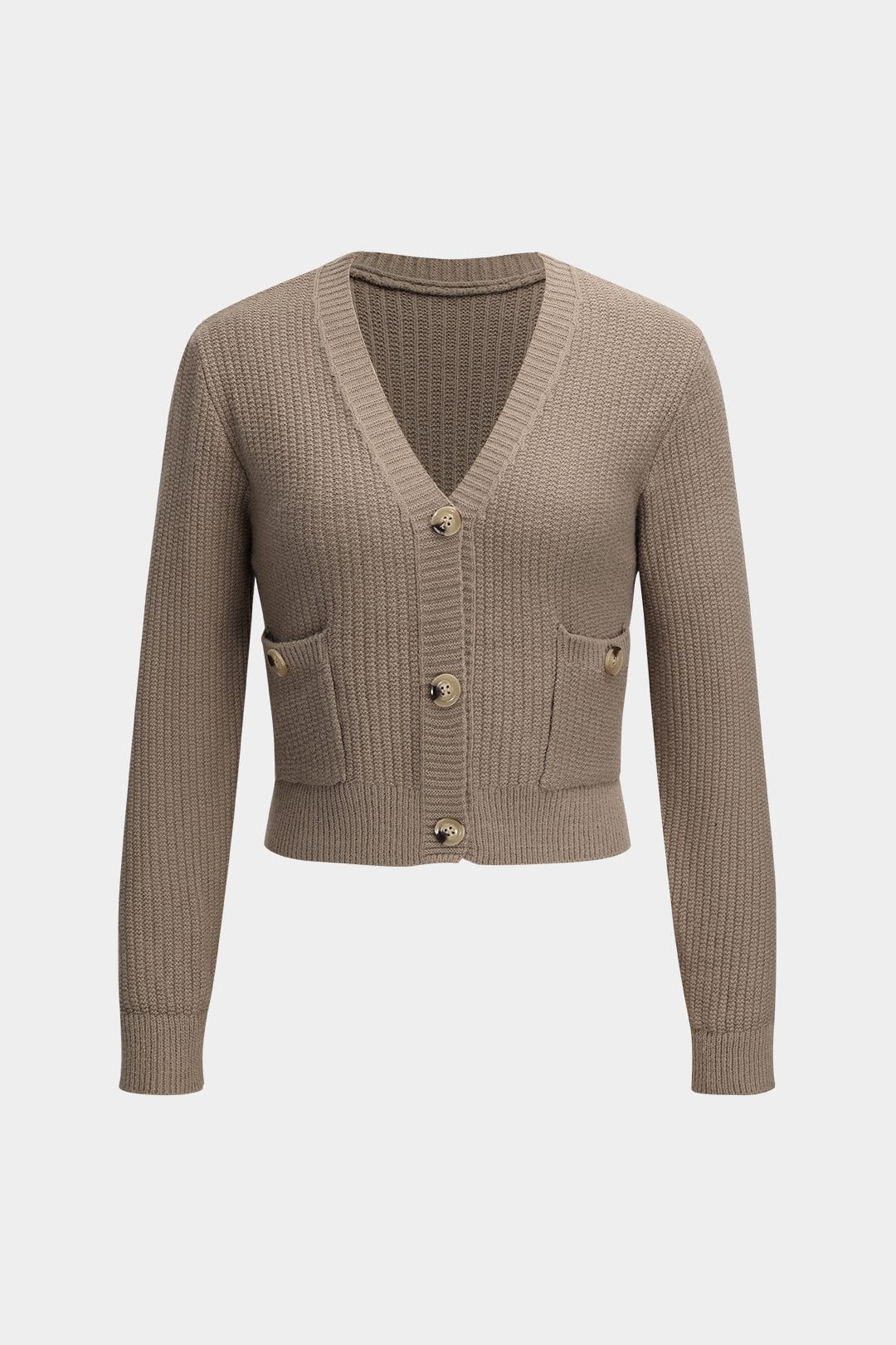 Christin | Stilvolles Strick-Dreiteiler-Set mit Cardigan, Crop-Top & Bleistiftrock