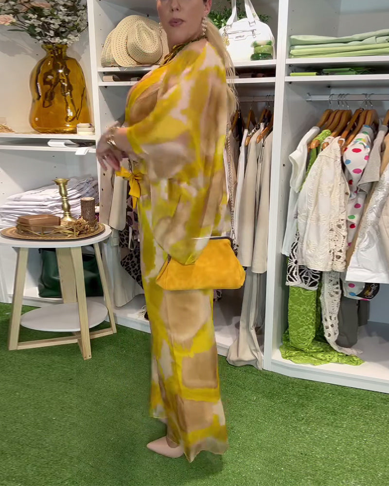 Set Modisch Bedruckte Weitbein-Hose