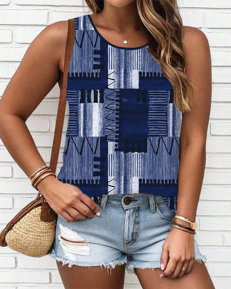 Ärmelloses Tanktop mit Vintage-Print