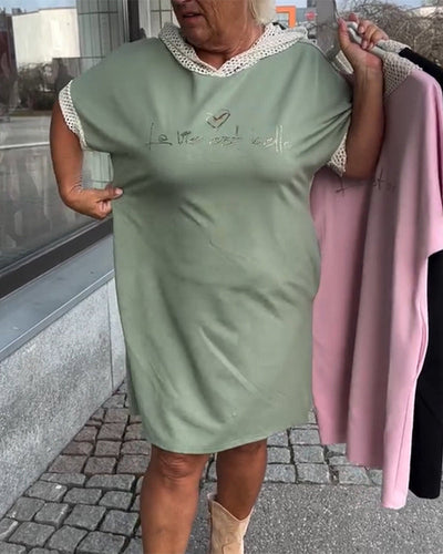 Kleid Casual Loose Hooded