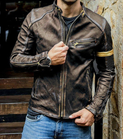 Männliche Winterlederjacke für Herren