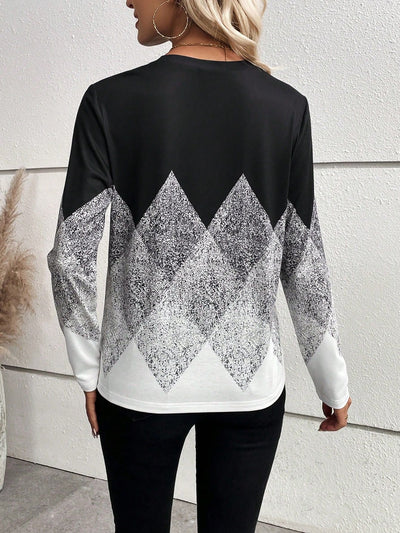 Diamantgemustert Winterpullover für Damen