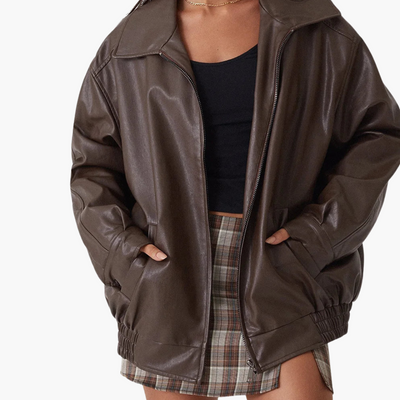 Damen Bomberjacke mit Reißverschluss und Seitentaschen