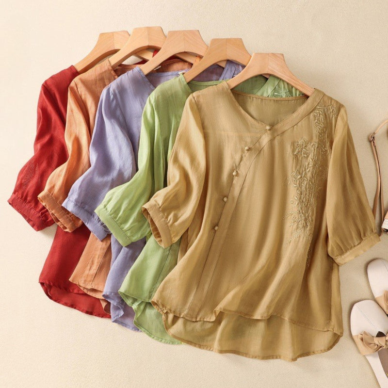 ARZU - ASYMMETRISCHE TUNIKA MIT KNÖPFEN