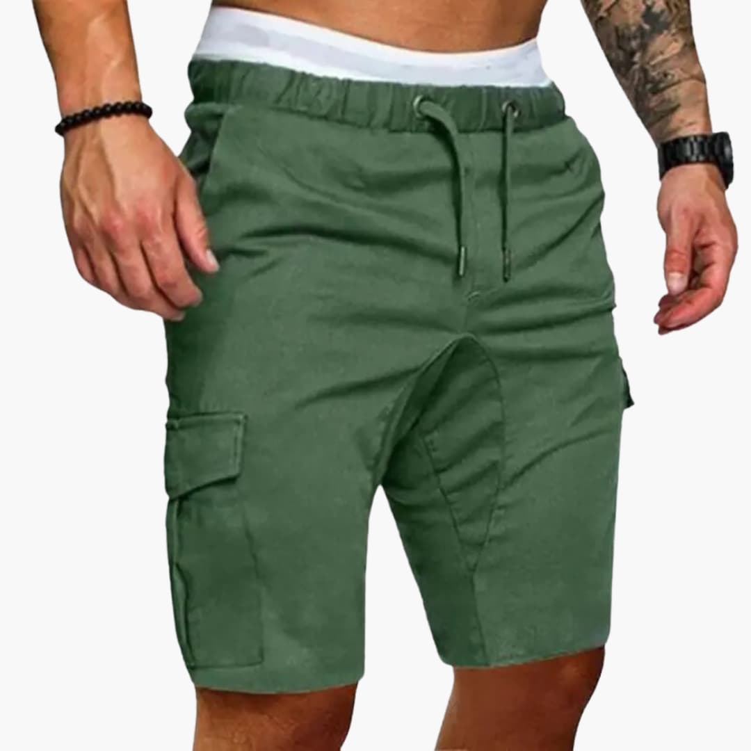 Herren Sommer Cargo Shorts mit Taschen und Kordelzug
