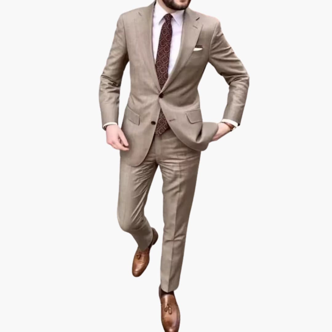 Herren Anzug zweiteilig mit Reverskragen und Slim Fit Hose