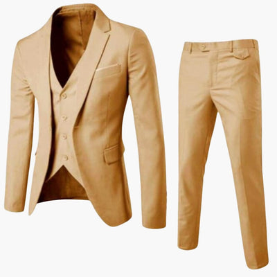 Herren Anzug dreiteilig mit Ein-Knopf Blazer und Weste