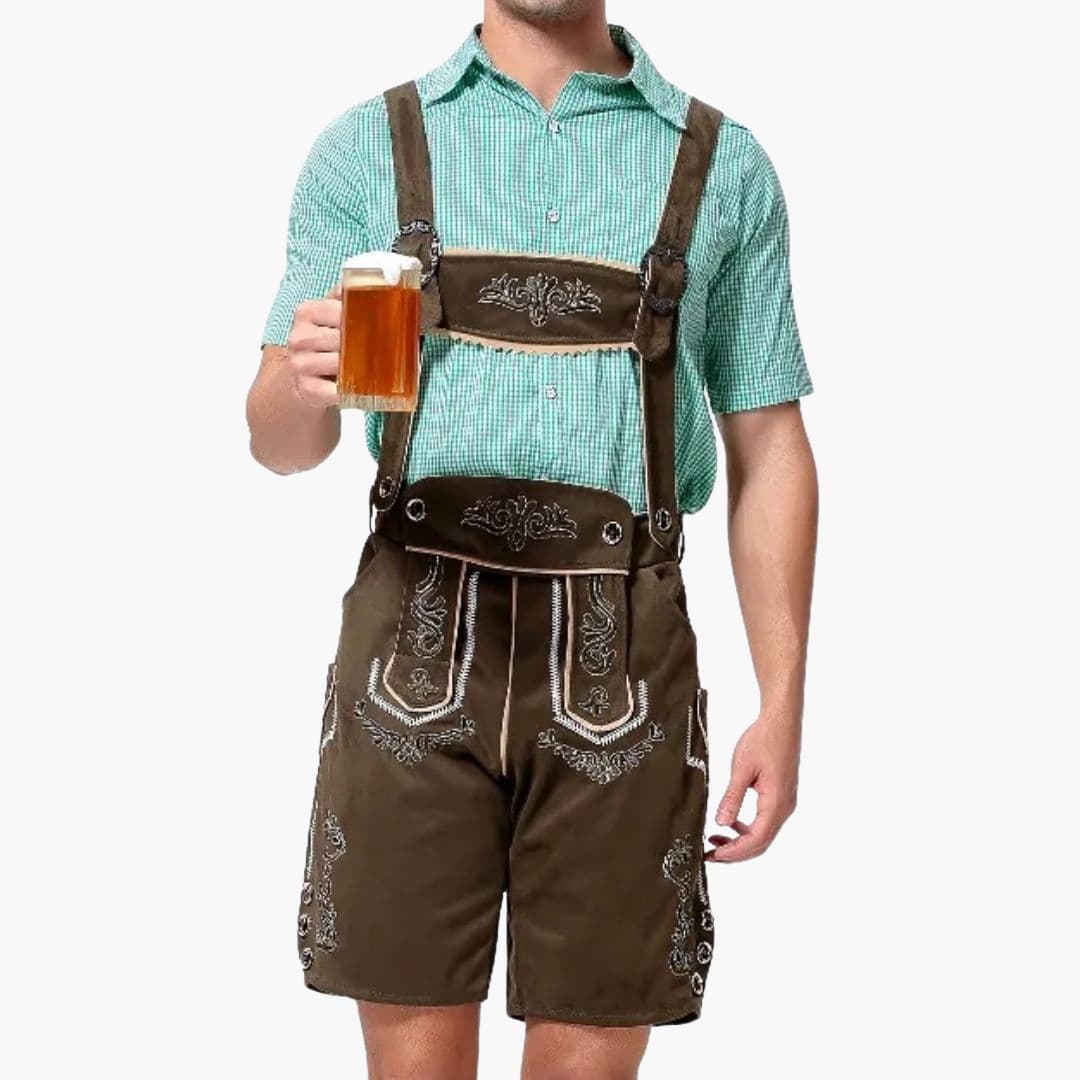Bestickte Trachten Lederhose für Herren - Oktoberfest 2025