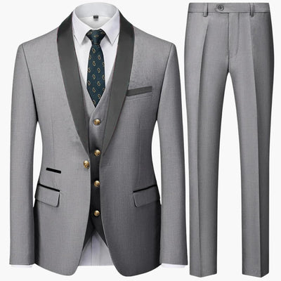Herren Slim Fit Anzug dreiteilig für formelle Anlässe ganzjährig