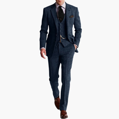 Herren dreiteiliger Anzug mit Weste für Herbst und Winter