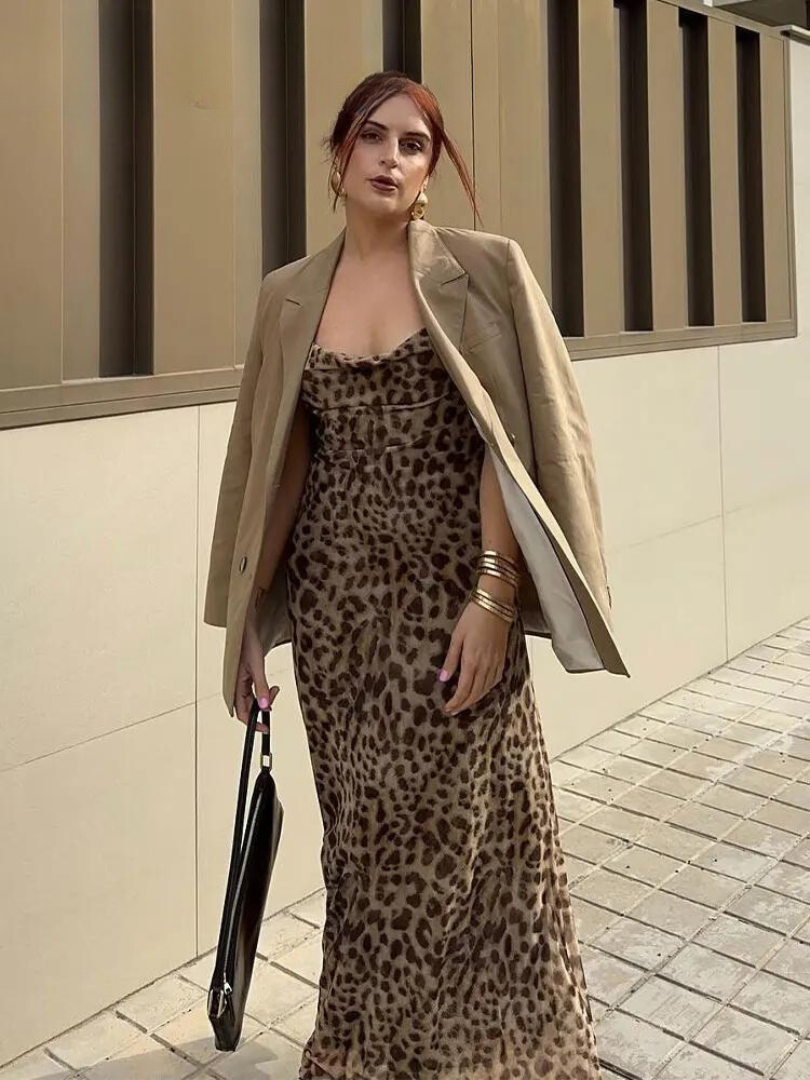 Schicke Kleid mit Leopardenmuster für Damen