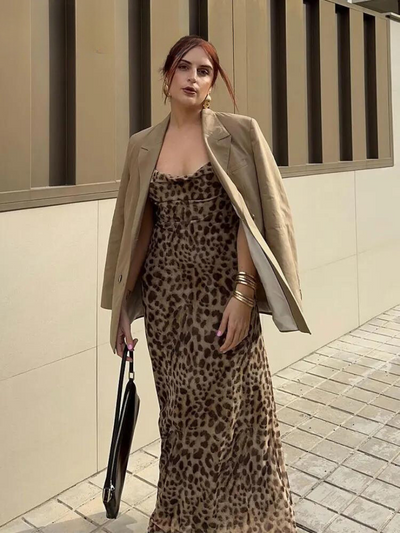 Schicke Kleid mit Leopardenmuster für Damen