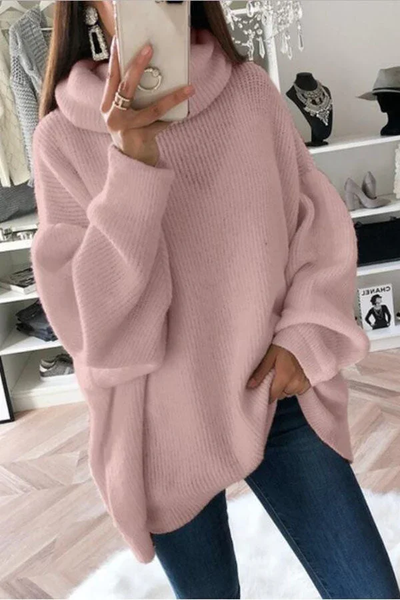 Modisch Rollkragen-Pullover Kleid für Damen