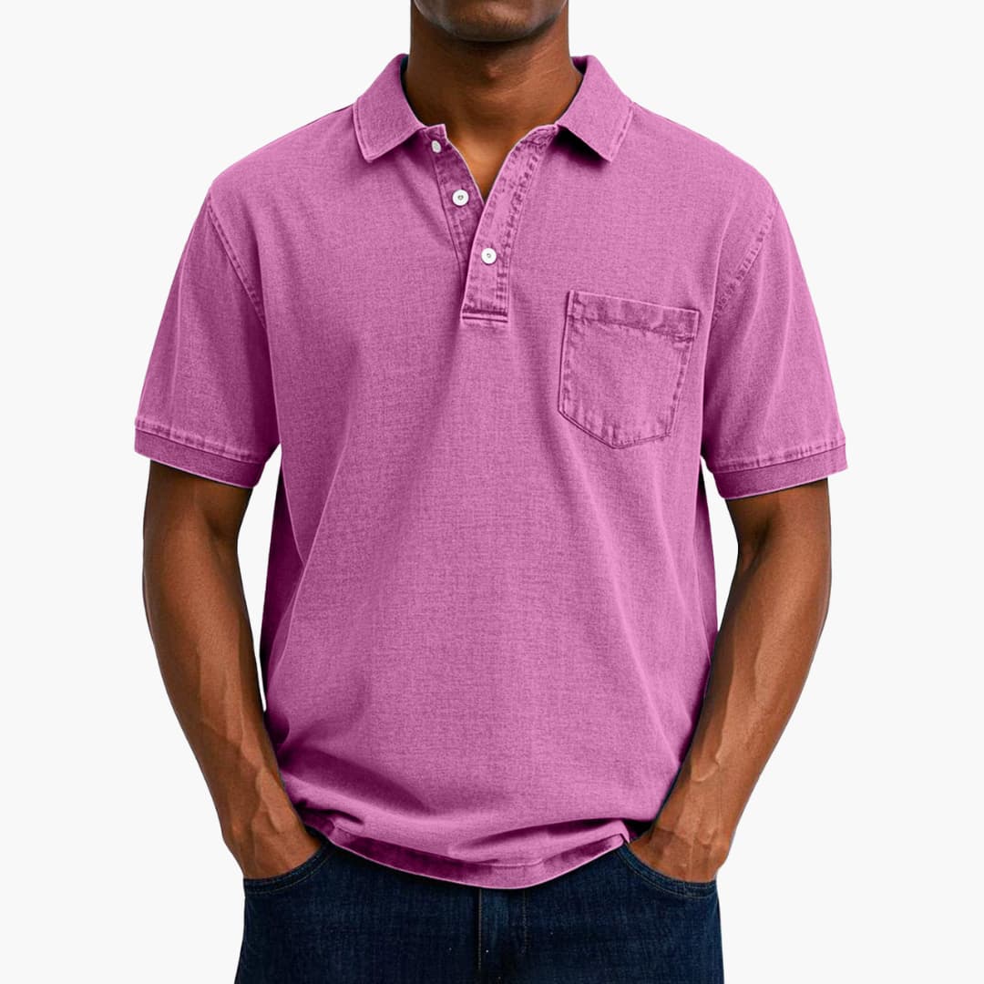 Poloshirt Klassisches - Kurzarmshirt für Herren mit Tasche