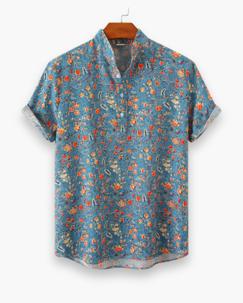 Herren Elegantes Freizeit Hemd | Stilvolles Blumenmuster