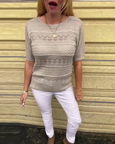 Pullover Hohles Design Einfarbig