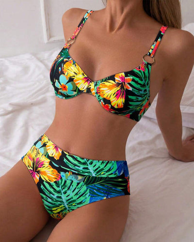 Bikini sexy bedruckter Push-Up BH Dreieck