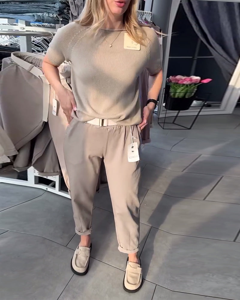 Hose einfarbig lässig gerade