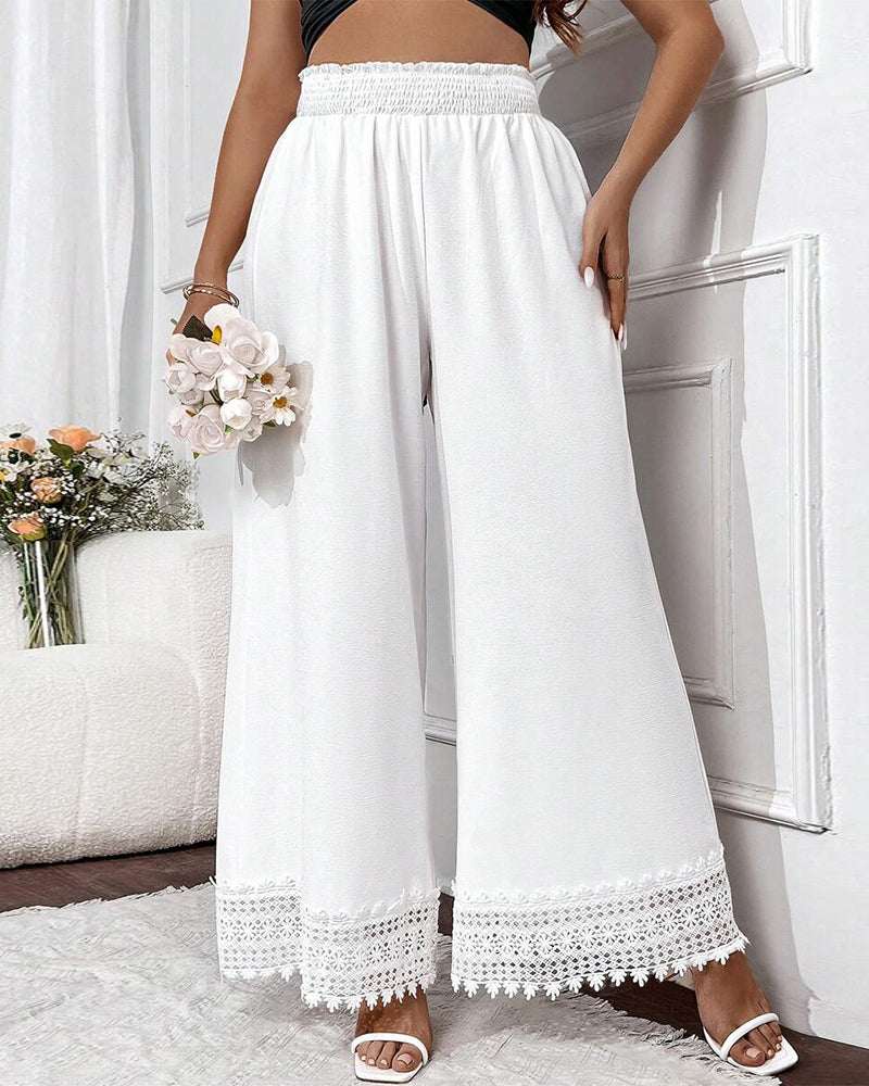 Hose Modisch Spitze Nähte Weites Bein