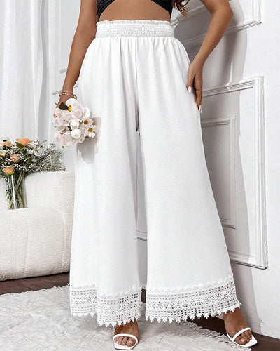 Hose Modisch Spitze Nähte Weites Bein