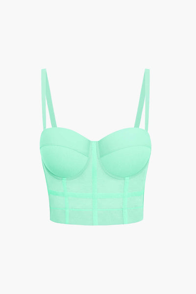 Ida | Figurbetontes Bustier-Top mit Bügel-Cups und transparenter Mesh-Struktur